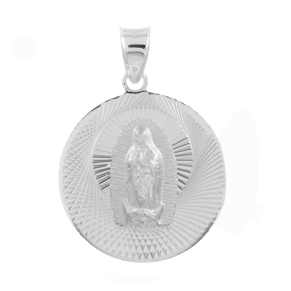 Lady of Guadalupe 3D D C Sterling Silver Medal pendant