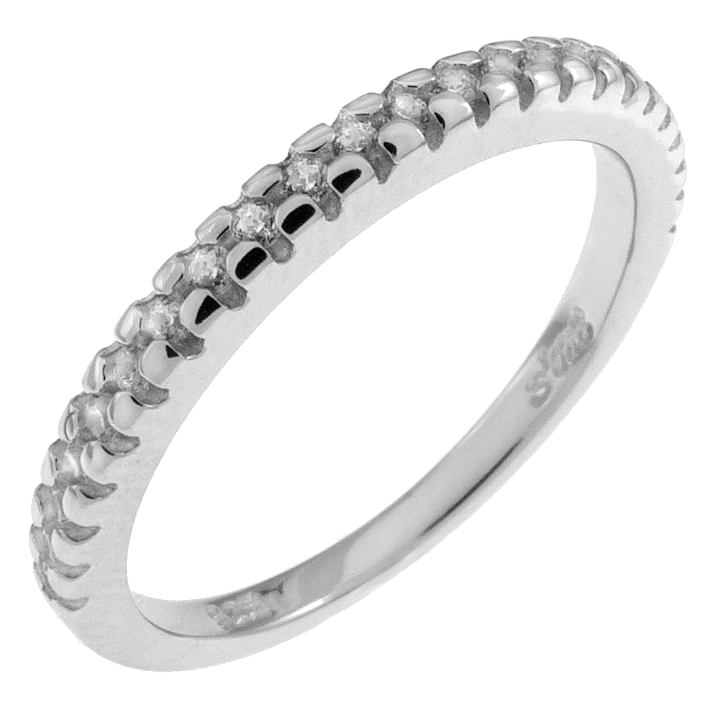 Sterling Silver Cubic Zirconia Band Ring