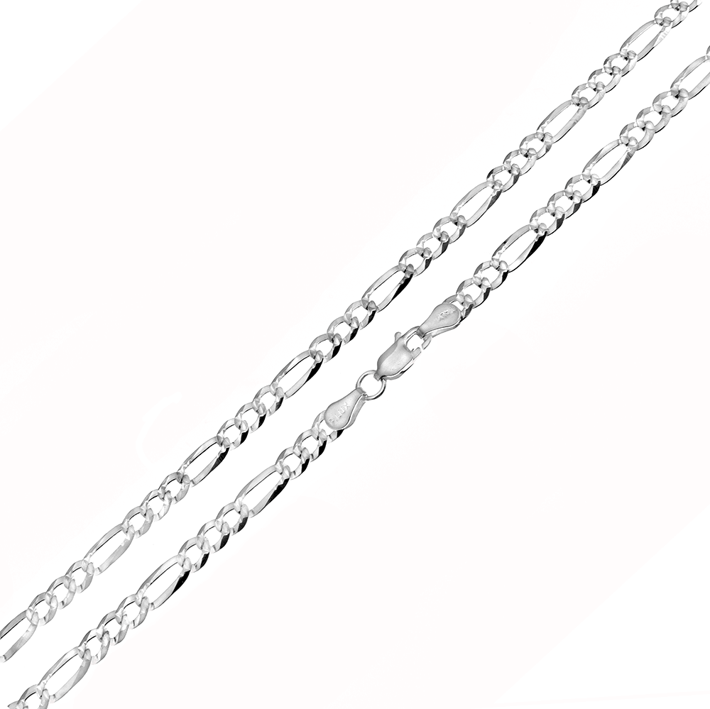 Italian D/C Figaro Bracelet Chain (4.5mm)