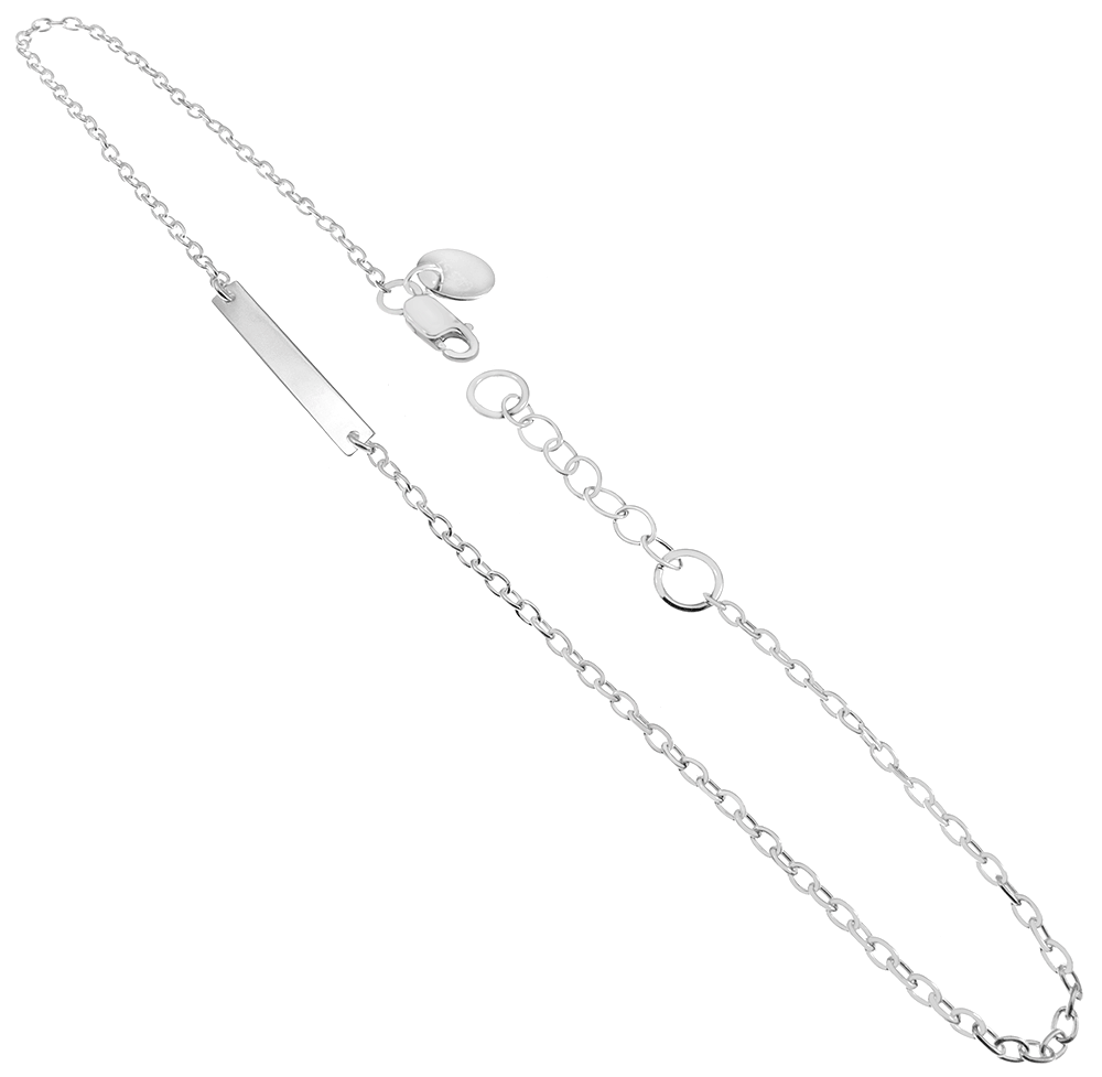 Sterling Silver ID Bar Anklet