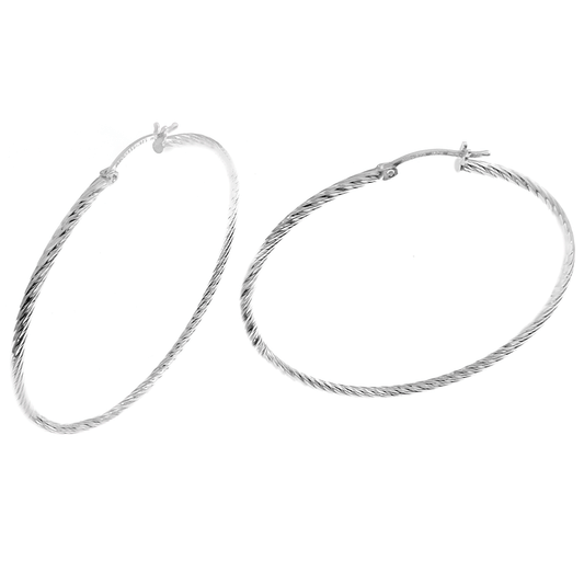 925 Sterling Silver D C Hoop Earrings