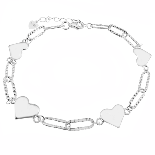 Sterling Silver Heart Bracelet