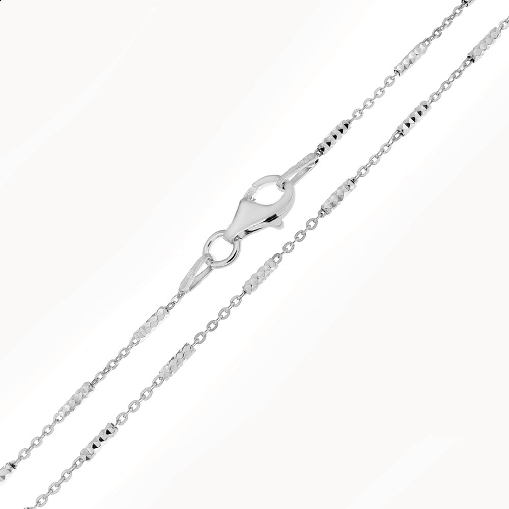 Tube Brite D C Rhodium Chain