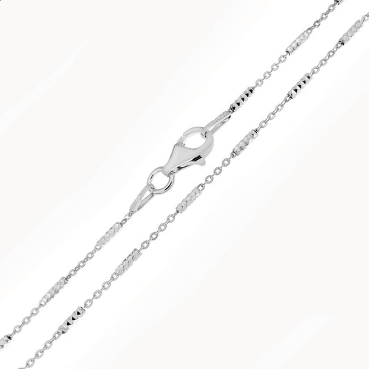 Tube Brite D C Rhodium Chain