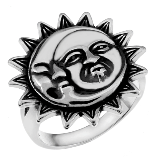 Moon Sun Oxidized Ring