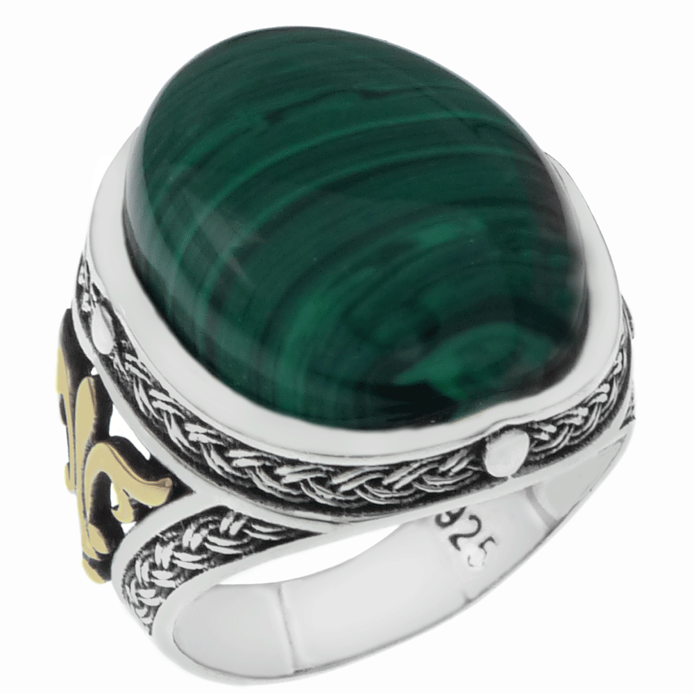 Oval Malachite Ring