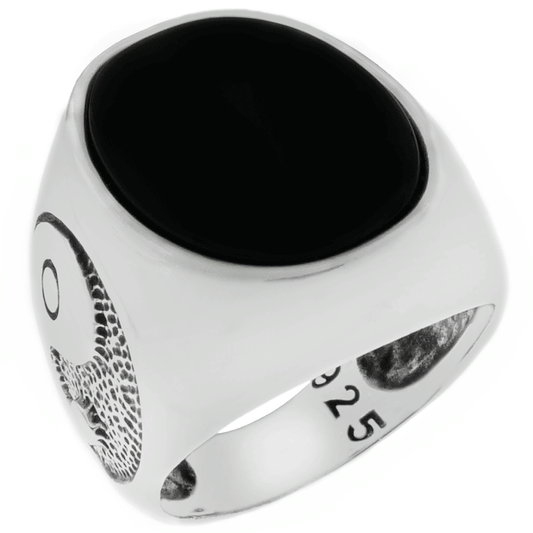 Black Onyx Yin Yang Ring