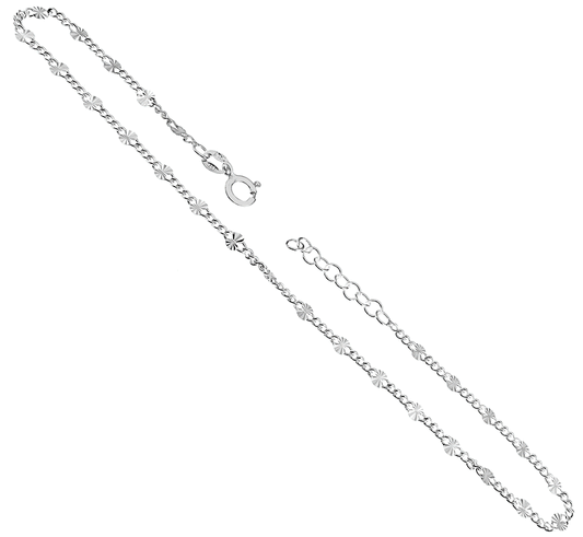 simple curb silver chain anklet