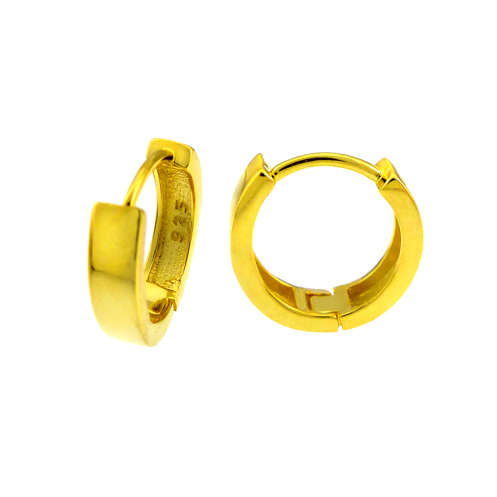 3mmPolished Silver Gold Plated Huggie Hoop Earrings