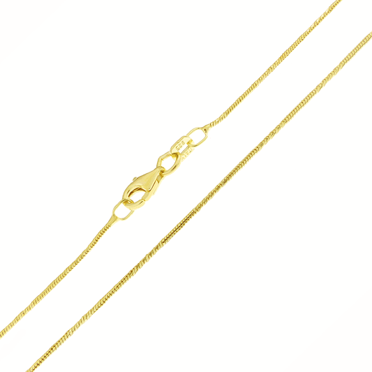 Gold-Plated Round Snake D/C Chain (1mm)