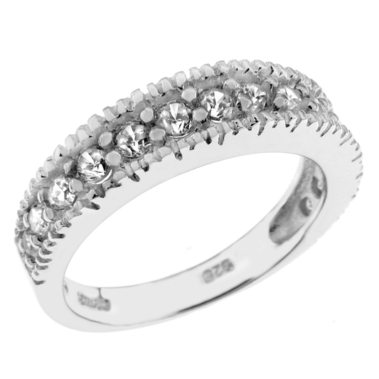 Sterling Silver Cubic Zirconia Band Ring