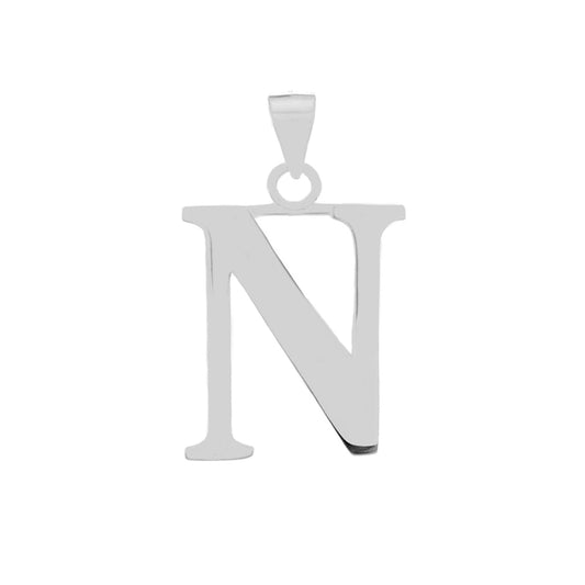 Sterling Silver Polish Initial N Pendant