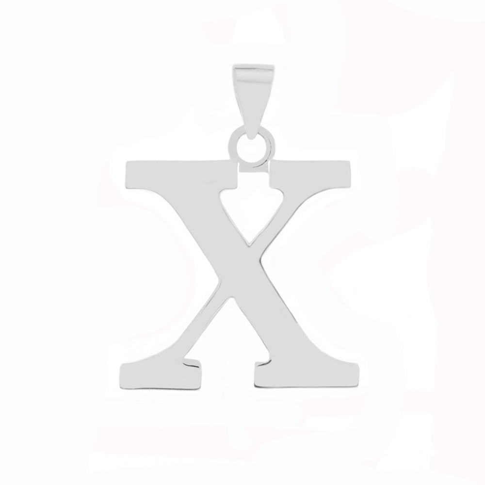 Sterling Silver Polish Initial X Pendant