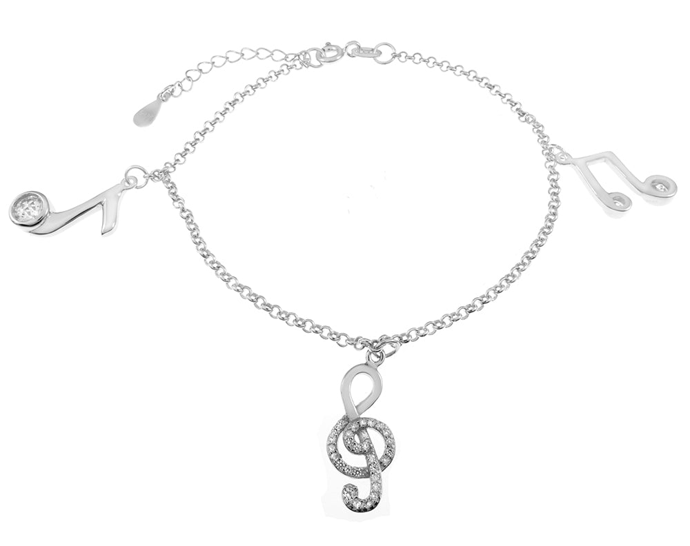 musical notes sterling silver charms and bracelet