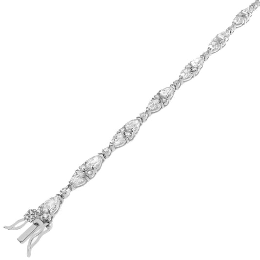 White Marquise Link Tennis Bracelet