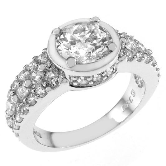 Round Cubic Zirconia Unisex Ring