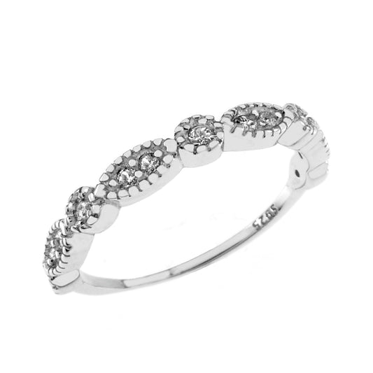 Vintage Sterling Silver CZ Band Toe Ring