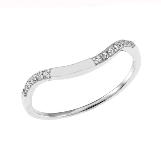 Sterling Silver CZ Curved Band Toe Ring