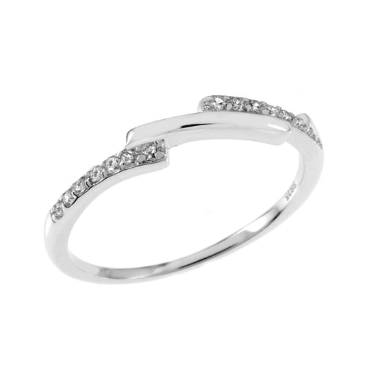 Sterling Silver Pave CZ Band Toe Ring