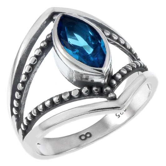 Marquise Blue Topaz Ring