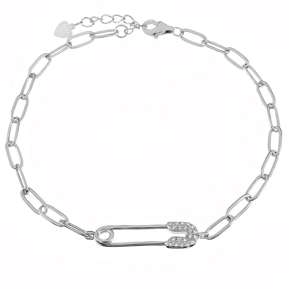 Paperclip Chain - Safety Pin Bracelet (3.5mm)