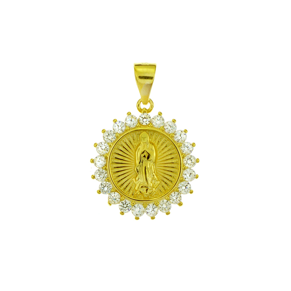 Lady of Guadalupe Gold Plated Sterling Silver Pendant