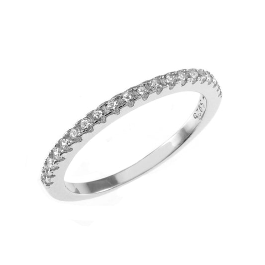 Pave Cubic Zirconia Sterling Silver Band Ring Toe Ring