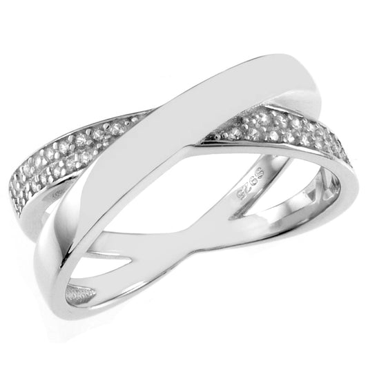 Criss Cross Sterling Silver Ring