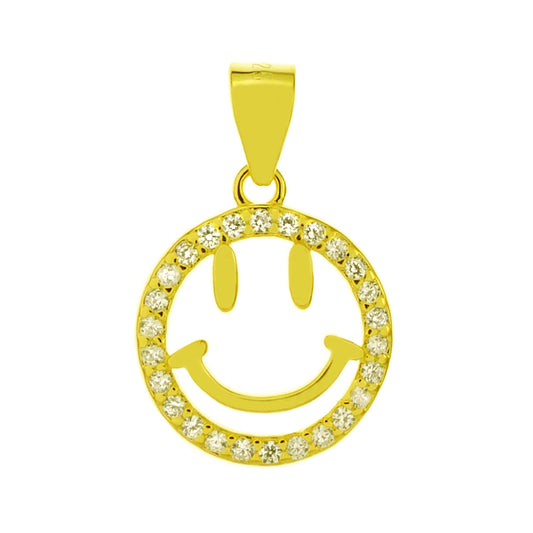 Gold Plated Smiley Emoji Pendant