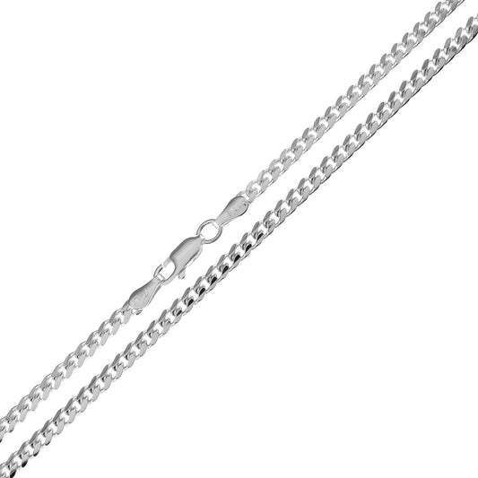 3mm thin miami cuban chain sterling silver bracelet