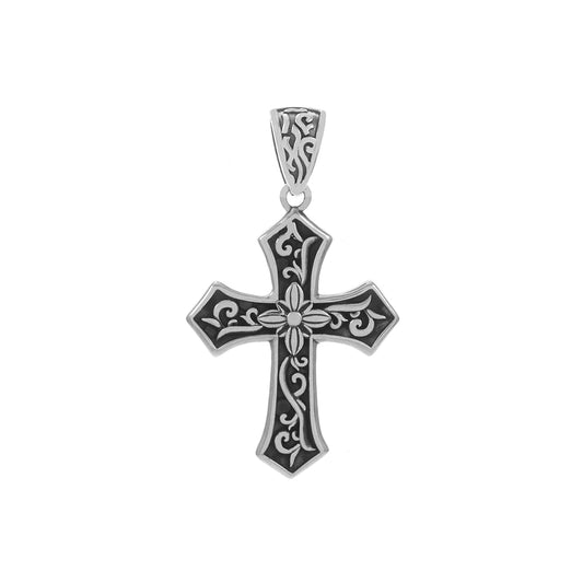 Oxidized Unique Cross Pendant