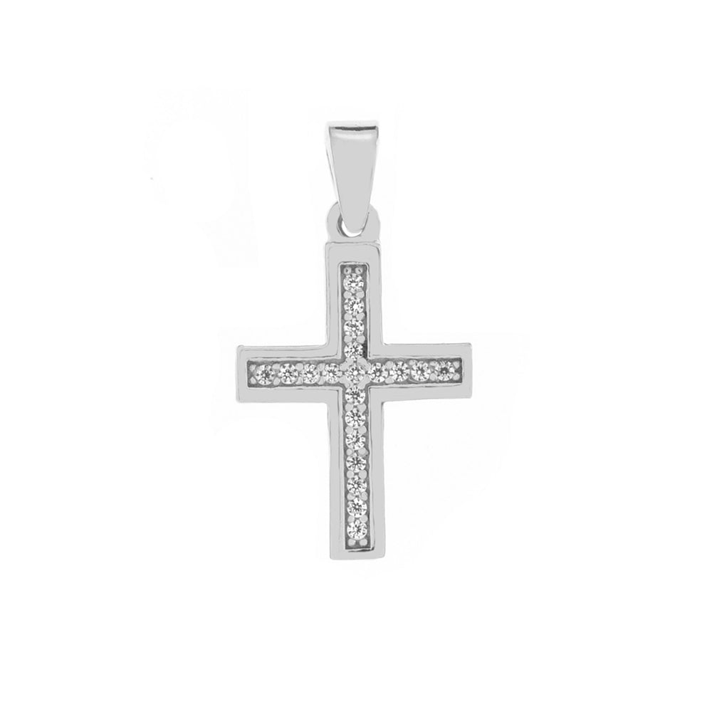 Pave CZ Cross Pendant