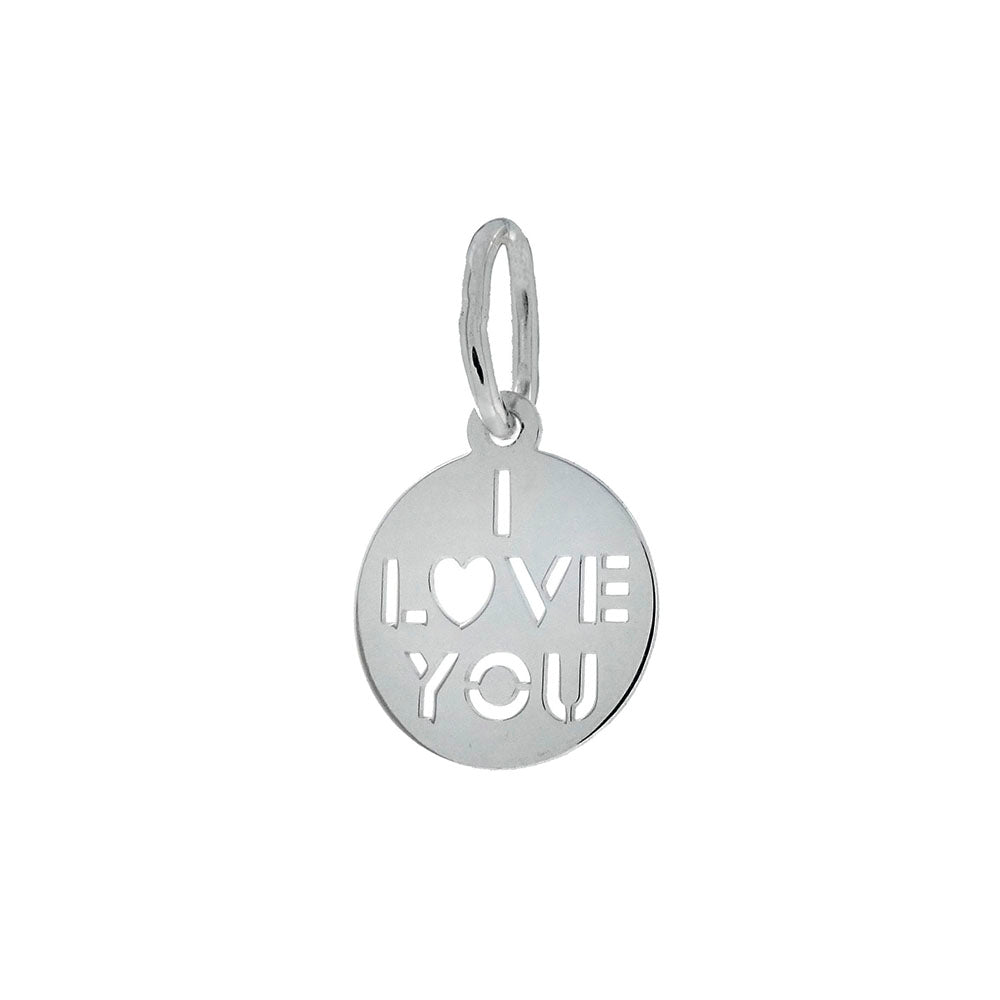 Italian Sterling Silver I LOVE YOU Charm Pendant