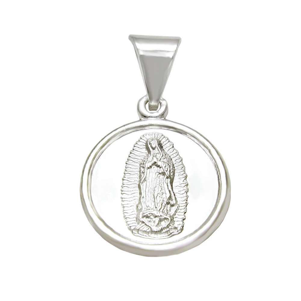 Sterling Silver Medal Lady of Guadalupe Pendant