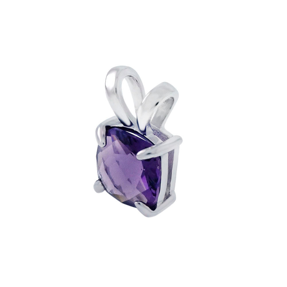 Cushion Cut Amethyst Cubic Zirconia Pendant