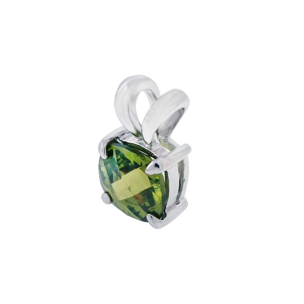 Cushion Cut Green Cubic Zirconia Pendant