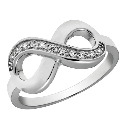 Sterling Silver Cubic Zirconia Infinity Ring