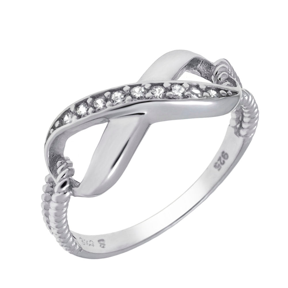 Sterling Silver Cubic Zirconia Infinity Ring