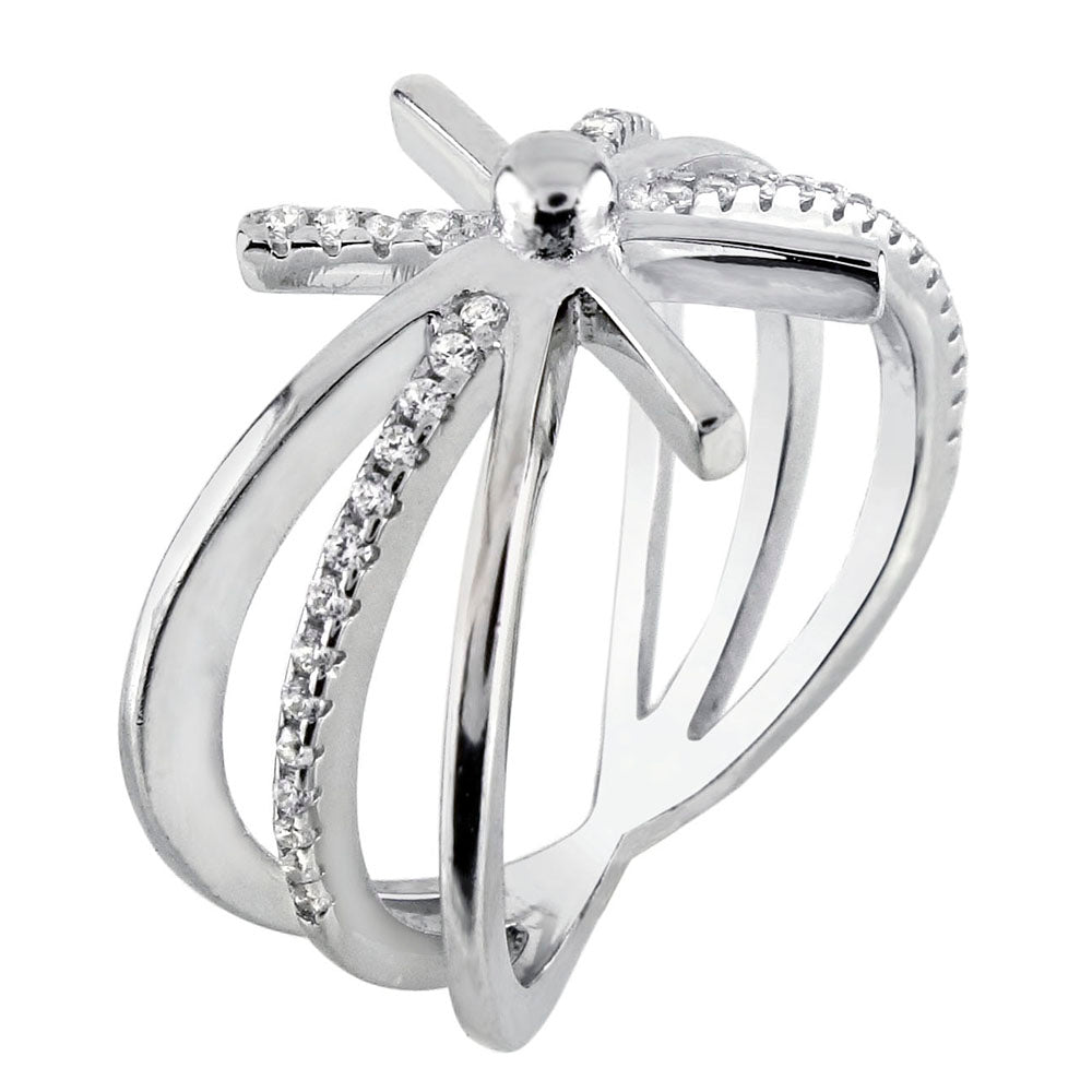 Sterling Silver SnowFlake Cubic Zirconia Ring