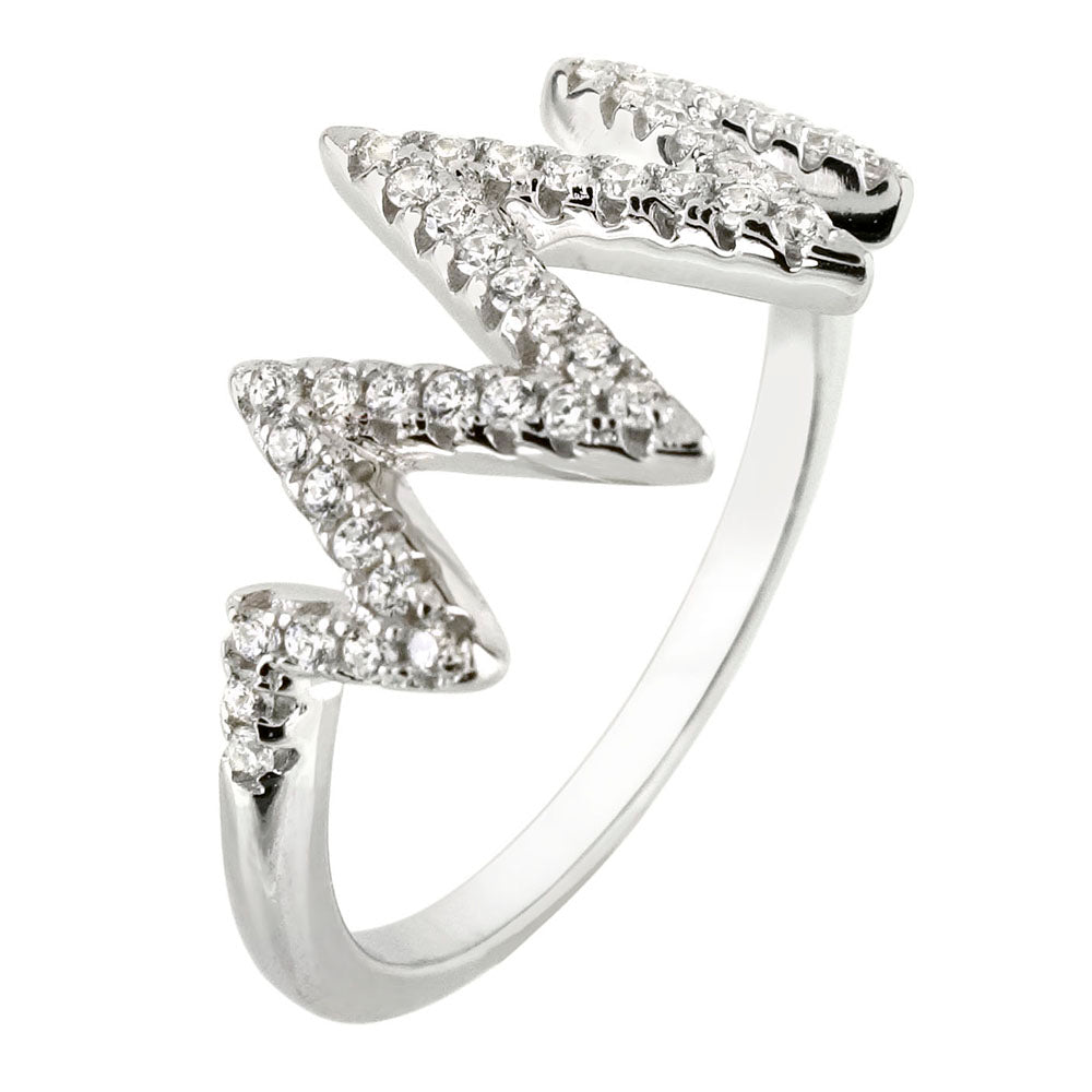 Cubic Zirconia Zig Zag Ring