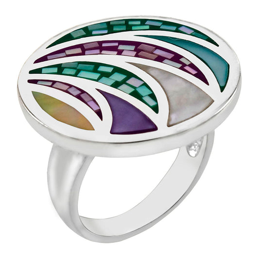 Mosaic Mother of Pearl Ring