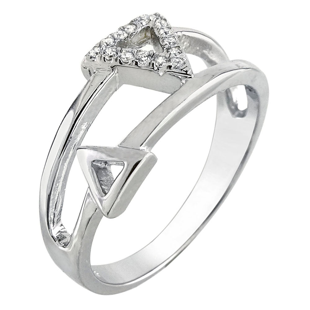 Double Triangle CZ Ring