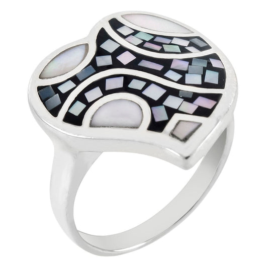 Mosaic MOP Heart Ring