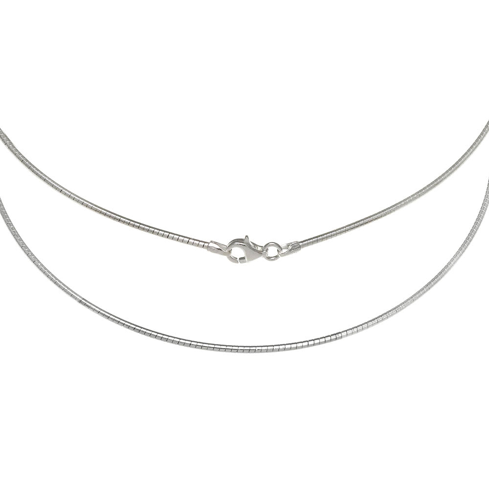 Sterling Silver Round Omega 1 5MM Necklace