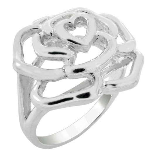 Sterling Silver Rose High Polish Ring