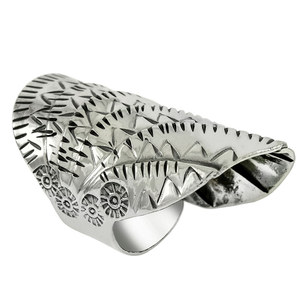 Sterling Silver Cigar Band Adjustable Ring
