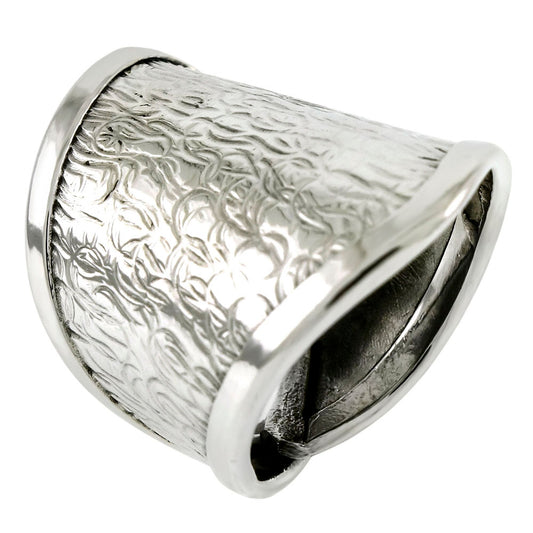 Sterling Silver Cigar Band Adjustable Ring