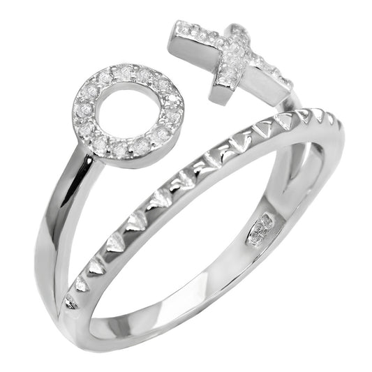 Cubic Zirconia XO Kiss Hug Ring