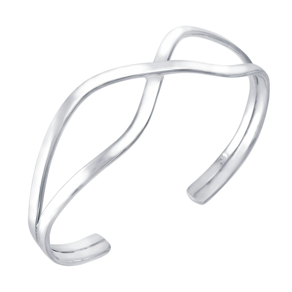 Sterling Silver High Polish Cuff Bangle
