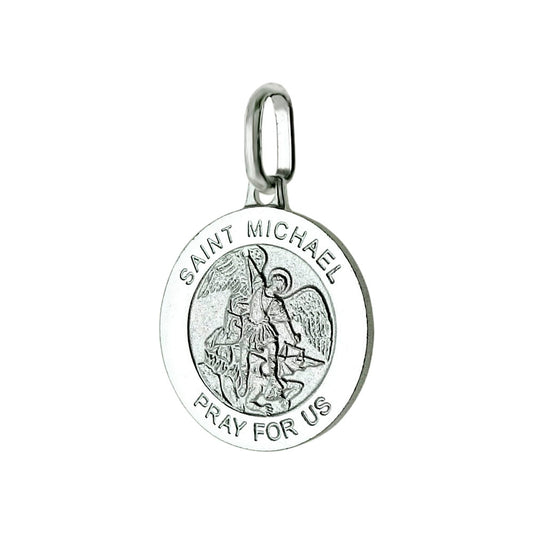 Italian Sterling Silver SAINT MICHAEL Medal Pendant